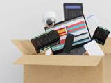 ICT products coming out of a box