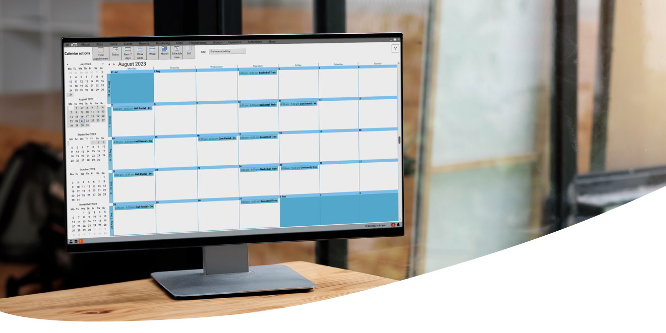 Calendar on screen